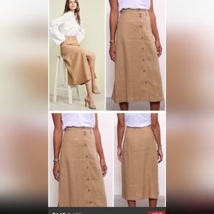 Nili Lotan Avie button front linen skirt